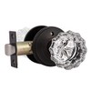 KNOBWELL Modern Round Crystal Door Knobs with Lock, Frosted Glass Design, Privacy Function for Bed and Bath, Oil Rubbed Bronze