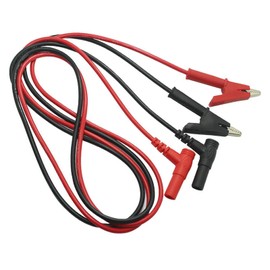 ワニ口クリップ電気テストリードセット 1m 赤黒 2本組 両端 高耐久絶縁 テストリード線 ワニ口クリップ バナナプラグ マルチメーターテストリード 科学実験 電気試験用 （1000V / 10A ）