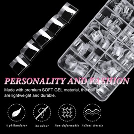 EternalClassic 240pc Gel Toe Nail Tips Short Fake Toenail Tips, Clear Press on Toenails Fake Toe Nail Tips, Half Cover Toe Tips Acrylic Nails for Toe Press on Nails