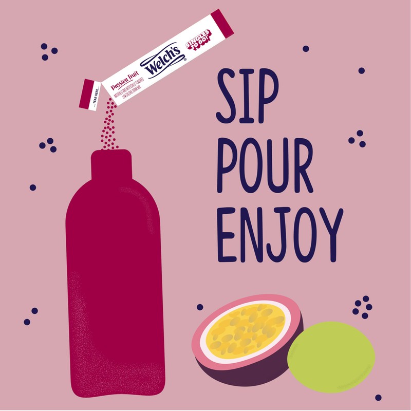 Welch's Singles To Go Water Drink Mix - Passion Fruit