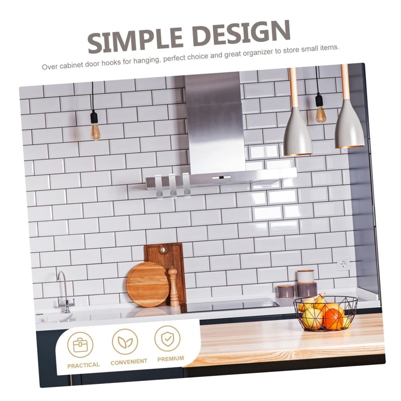 KONTONTY Stylish Over The Door Hooks 4pcs Cabinet Hooks for