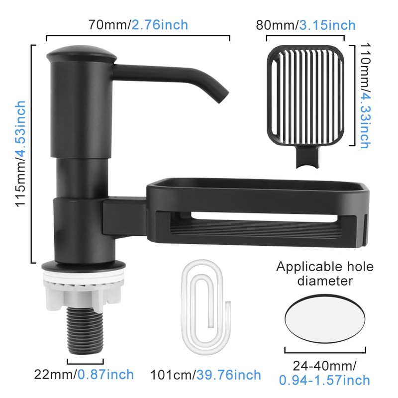 Soap Dispenser for Kitchen Sink, Built in Kichen Sink Soap