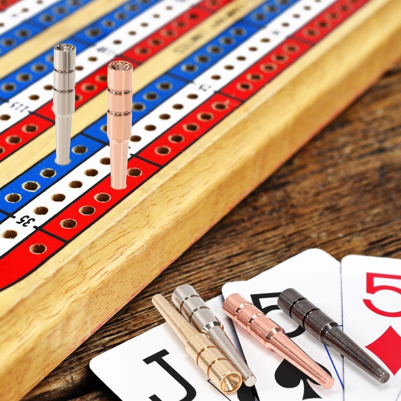 24PCS Cribbage Pegs, Crib Pegs Cribbage Board, Versatile Brass Tapered