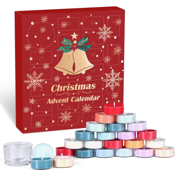 Scented Candles Advent Calendar 2024, 24 Tea Light Scented Candles,