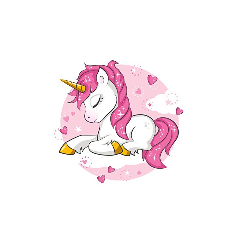 Pink Unicorn Edible Cake/Cupcake Topper (7.5 inch Round)