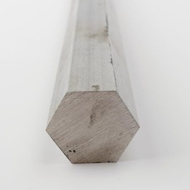 316 Stainless Steel Hex Bar, Unpolished (Mill) Finish, Cold Finish, Annealed, ASTM A276, 0.25" Across Flats, 12" Length, OnlineMetals
