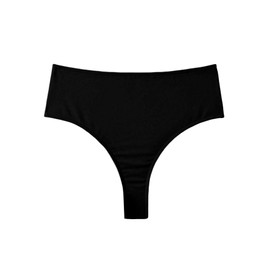 Verdusa - Traje de baño de corte alto para mujer, tanga de cintura alta, Negro Sólido, M