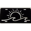 Diamond Etched Products Engraved Sun Ocean Wave Beach Car Tag