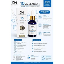 Azelaico N 10 Suero Facial con Ácido Azelaico 10% y Niacinamida 5%, para Acné, Rosácea y Melasma, 30 ml