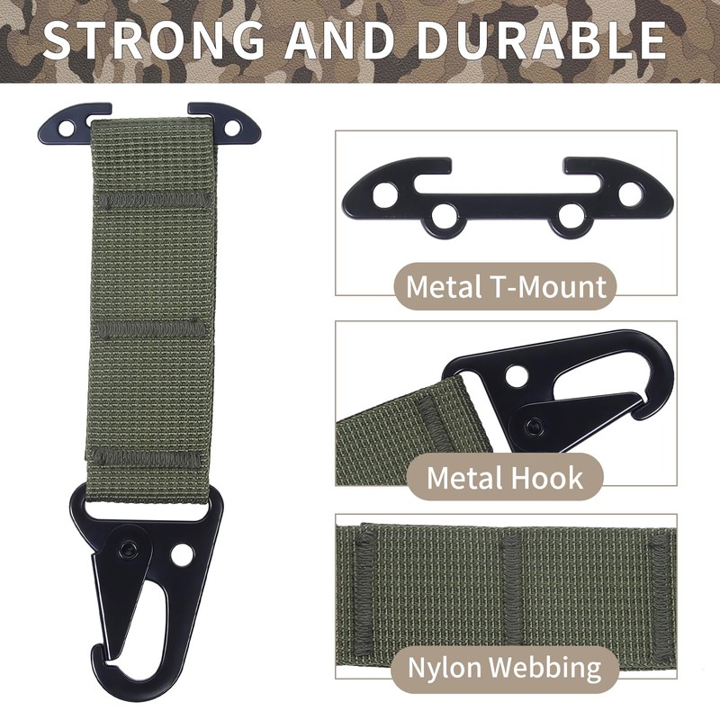 2 Pcs Tactical Gear Clip T-Mount Molle Clip Molle Bag