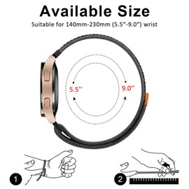 Nylon Strap for Garmin Venu SQ/Sq 2 Music/Venu 2 Plus/Vivoactive 3/3 Music Strap for Women, Stretchy Adjustable Nylon Loop Braided Replacement Band Men (Dark grey)