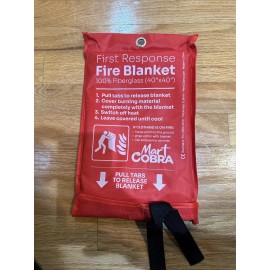 Mart Cobra Fire Blanket - 100% Fiberglass 40”x40”