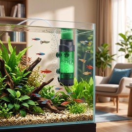 Fluid Bed Filter Double Biochemical Filter Aquarium Physical Sponge Filter with Suction Cup (23.00 x 9.50 x 8.50)