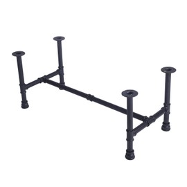 MBQQ Black Rustic Diameter 1/2” Desk Leg,Industrial Pipe Decor Furniture Table Legs,Flanges and Pipes for Custom Vintage Tables and Furniture Decorations, DIY Kit with Hardware(L x W 17.7 x H 15.7")