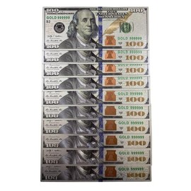 10 PCS Silver Foil Hundred Dollar Bill Bookmarks – Motivational Novelty Currency – Symbol of Wealth, Success & Prosperity – Collectible Gift Pack for Entrepreneurs & Dreamers