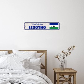 Vinyl Wall Quotes Stickers Proud to Be from Lesotho DIY Wall Sticker Wall Decoration International Bunting Banner Wall Decals for Living Room Bike Dorm Doors 22in