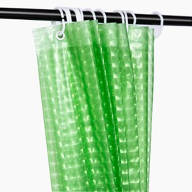 jssablo Green Shower Curtain Liner, 100% Waterproof EVA 3D Shower Curtains with 3 Duty Heavy Bottom Magnets and 12 Rust Proof Grommets, 72x72 Weighted Shower Liner for Shower Stall, Bathtubs