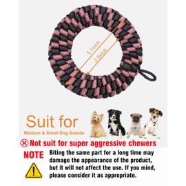 CaBYbigG Dog Rope Toy,No Stuffing Dog Toy,Puppy Chews for Teething,Dog Chew Toys,Girl Dog Toys,Ring Pink Dog Toy for Medium Small Dogs Breed