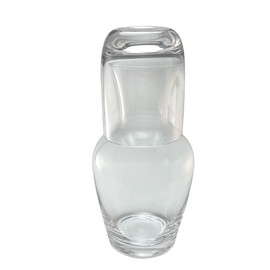 Lily's Home Bedside Water Carafe and Glass Set, Use Cup as Lid, Use in Bedroom, Bathroom, or Kitchen, Ideal for End Table Decor or as a Midnight Beverage, 26 Ounces