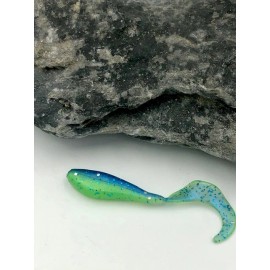 PUDDLE JUMPER THE ORIGINAL "PUDDLE JUMPER"BABY PRO CURLY SHAD FISHING LURE SOFT LURE 20 COLORS - BLUE GRASS