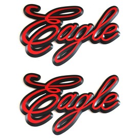 Pair Set Eagle Emblems 3D Badge Truck Decal Replacement for International 9400 Eagle Logo 3525293C1 (Red)