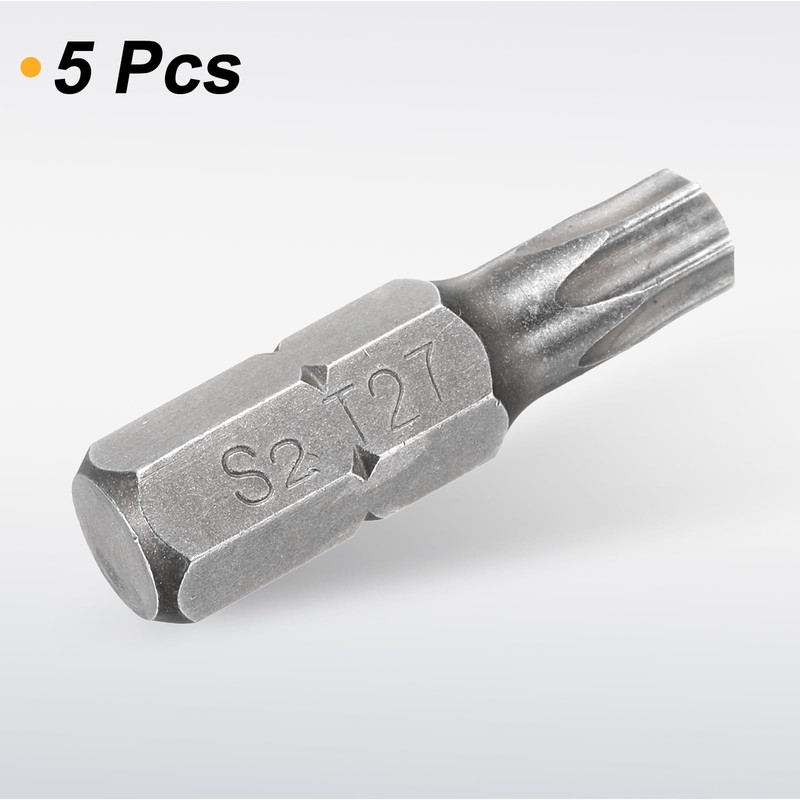 sourcing map 5pcs T27 Torx Screwdriver Bit 1/4" Hex Shank