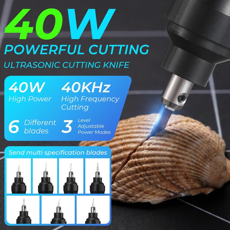 Lanties 40kHz 40W Ultrasonic Cutter Knife Set - 3D Printed