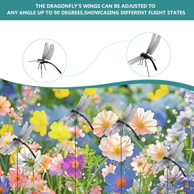 6 Pack Dragonfly Hat Clip-Artificial Realistic Dragonfly Clip-Fly Deterrent, Dragonfly