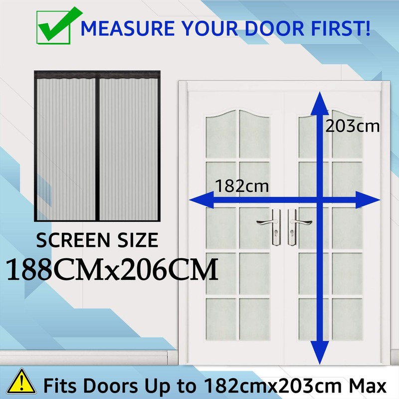 TheFitLife Magnetic Screen Door - Heavy Duty Mesh Curtain with