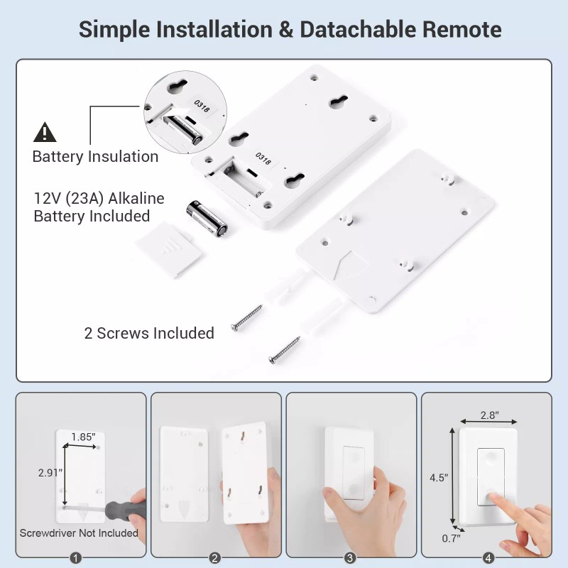 DEWENWILS Wireless Light Switch and Receiver Kit Remote Control Wall