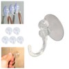 Star Pack Set of 4 Clear Suction Hooks 35mm Ceramic