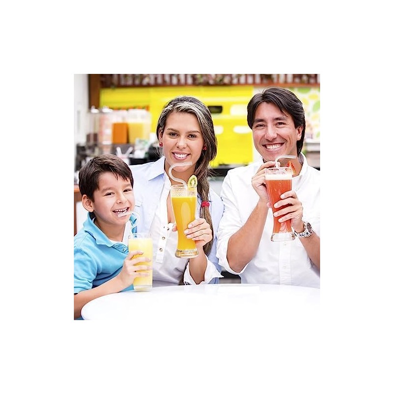 3pcs Reusable Glass Anti - Wrinkle Drinking Straws for Lip,