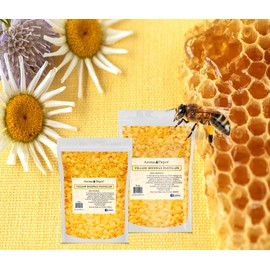Aroma Depot 8 oz Yellow Beeswax Pellets 100% Natural Pure Bees Wax 3 x Filtered, Great for Skin, Face & Body, Ideal for DIY, Lotion, Creams, Soaps, Lip Balm and Candle Making Supplies. Easy Melt