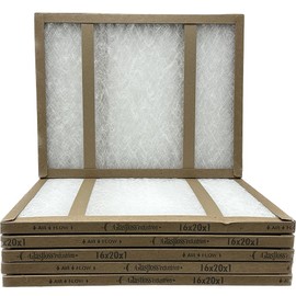 16x20x1 Glasfloss Fiberglass Air Filter, Double Strut, GDS Series, Made in USA, Actual Size: 15 5/8 x 19 5/8 x 3/4 (Box of 6)