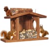 Squirrel Feeder,Squirrel Feeder Just for Squirrels,Wooden Squirrel Feeders for Outdoor