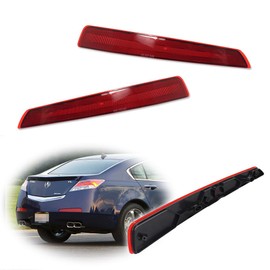 KENRTIR Red Lens Rear Bumper Reflector Lights Housing Assembly Compatible with 2009 2010 2011 ACURA TL