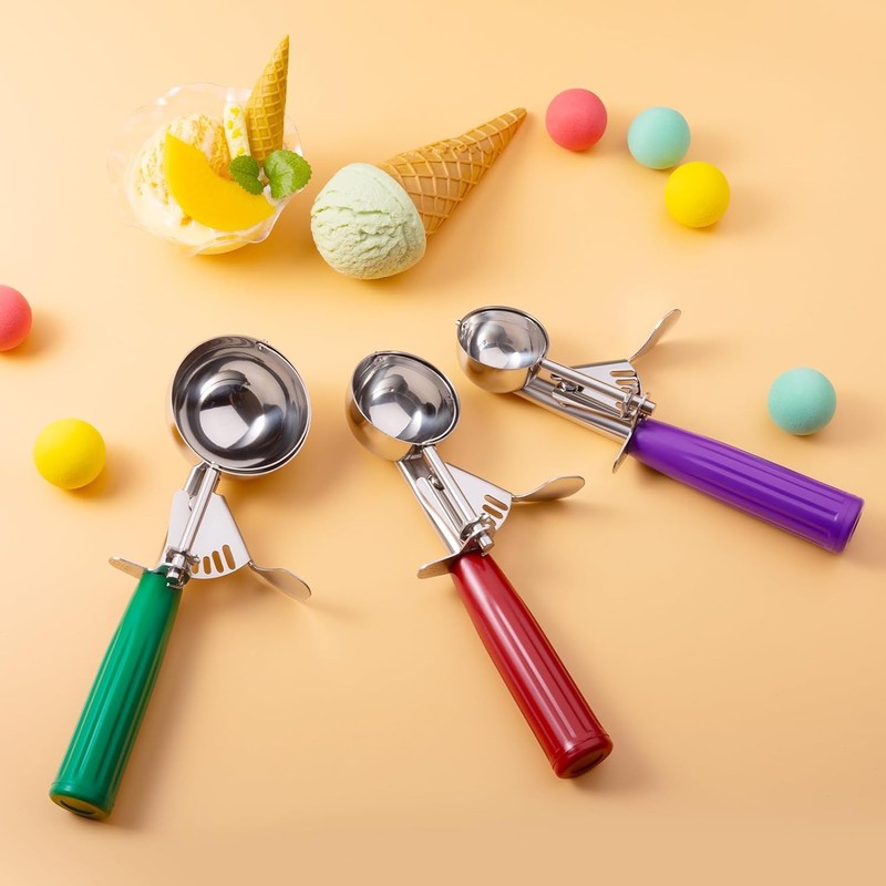 Cookie Scoops, Ice Cream Scoop Set, with Trigger, Baking Supplies,