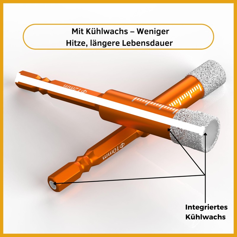 BACHSAM 2 x Diamond Tile Drill Bits 6 mm, High-Quality