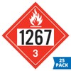 1267 Placard, Class 3 Flammable Liquid 25-pk. - 10.75" x