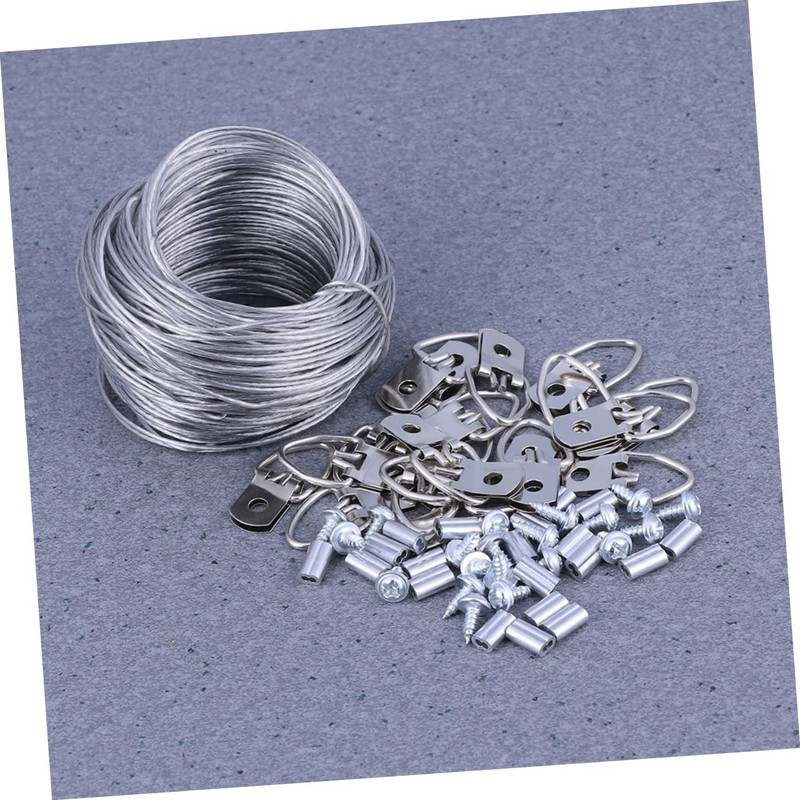 Vaguelly 2Sets Picture Frame Hanging Kit Wire Rope with Hanging