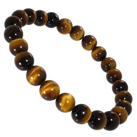 Shinjuku Gin no Kura 3A Grade Yellow Tiger Eye Bracelet, 0.3 inches (8 mm), 6.5 - 8.1 inches (16.5 - 20.5 cm), Size S - LL, Popular, Natural Stone, Power Stone, Bangle, Beads, Yellow Tiger Eye Stone,