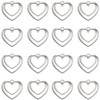 50Pcs Alloy Double Heart Charm Open Back Bezel Pendants Pressed