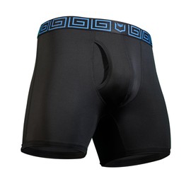 SHEATH 4.0 AirFlow Men's Mesh Boxer Briefs - BLUE & BLACK - Medium 32-34" | Dual Pouch, Moisture Wicking, Breathable