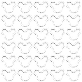 Lind Kitchen 30PCS Mickey Mouse Shape Key Rings, Crafts DIY Keychain Metal Key Rings for Home Car Office Organization, Arts Crafts Projects (Nickel)