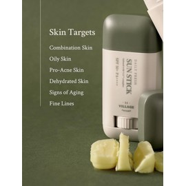 [VILLAGE 11 FACTORY] DAILY FRESH SUN STICK (20 g) Korean Skin Care - Sun Pencil - Brightens the Complexion - Moisturises - Anti-Ageing - Frosted - Practical and Easy to Carry