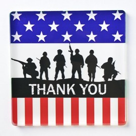 Memorial Day Decorations Patriotic Table Decor 4th of July Red White and Blue Decorations for Home Fourth of July Room Soldiers Sign 4.5 x 4.5 Inch