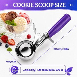 Ice Cream Scoop, Small Size Cookie Scoop with Trigger for Meatballs Melon
