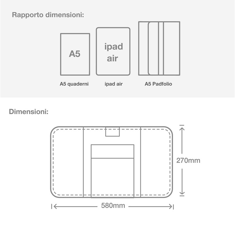 LuckySign Pencil case sketches multifunctional Pad case made felt, A5