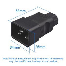 TEWOXIN 1PCS IEC C20 Male to C13 Female Power Adapter