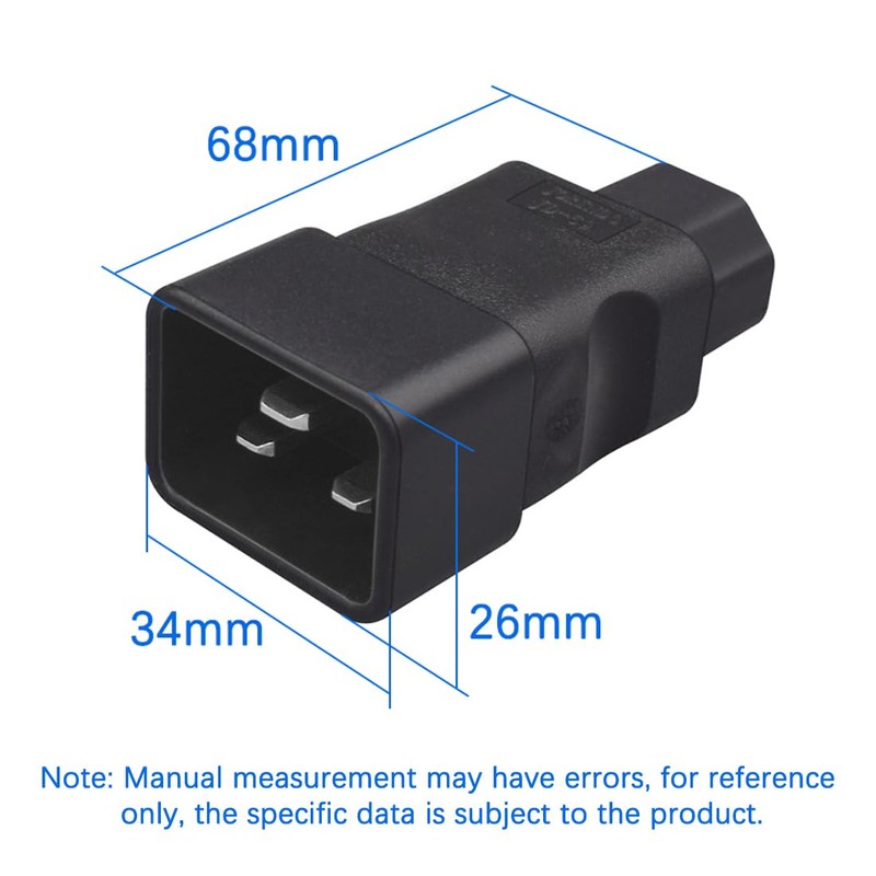 TEWOXIN 1PCS IEC C20 Male to C13 Female Power Adapter